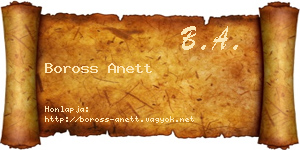 Boross Anett névjegykártya