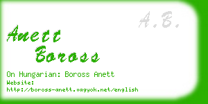 anett boross business card